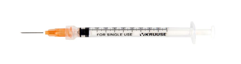 KRUUSE 3-Komp.-Spritze 1ml 25G, 0.5x16mm, 100 Stk.