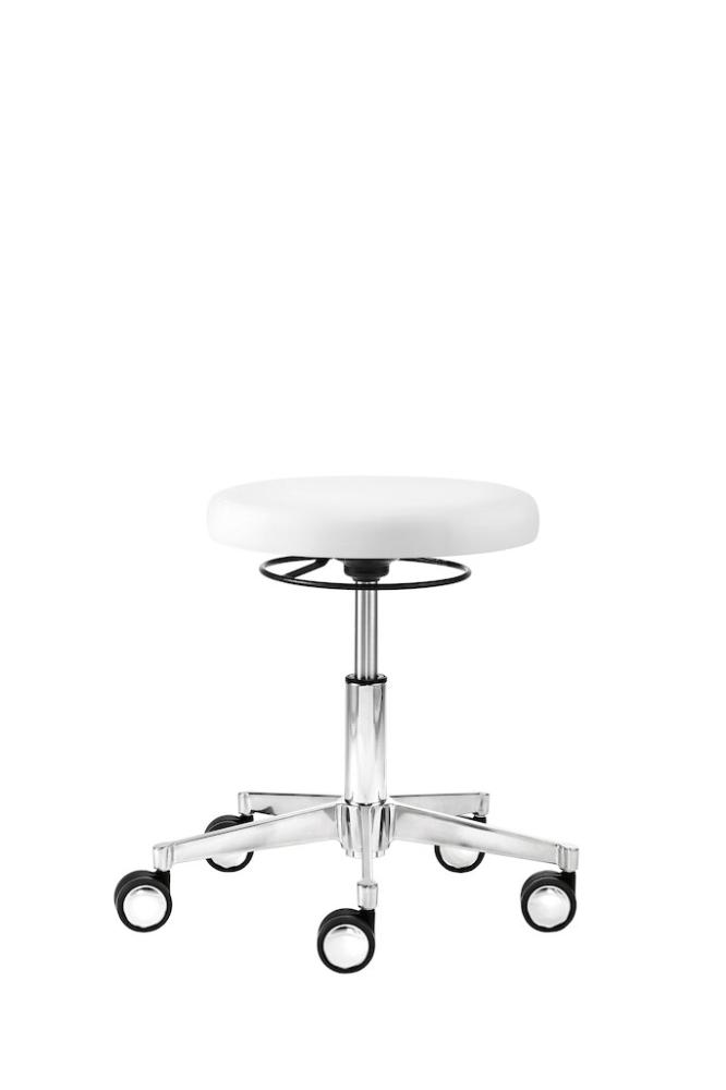 Drehhocker Mod. 1296H weiss Sitzhöhe 53.5-73 cm, Ringauslösung
