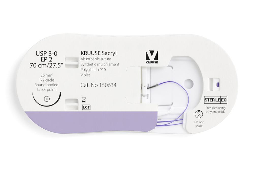 KR Sacryl,USP 3-0,70cm 26 mm 1/2 TP, RK, 12 Stk