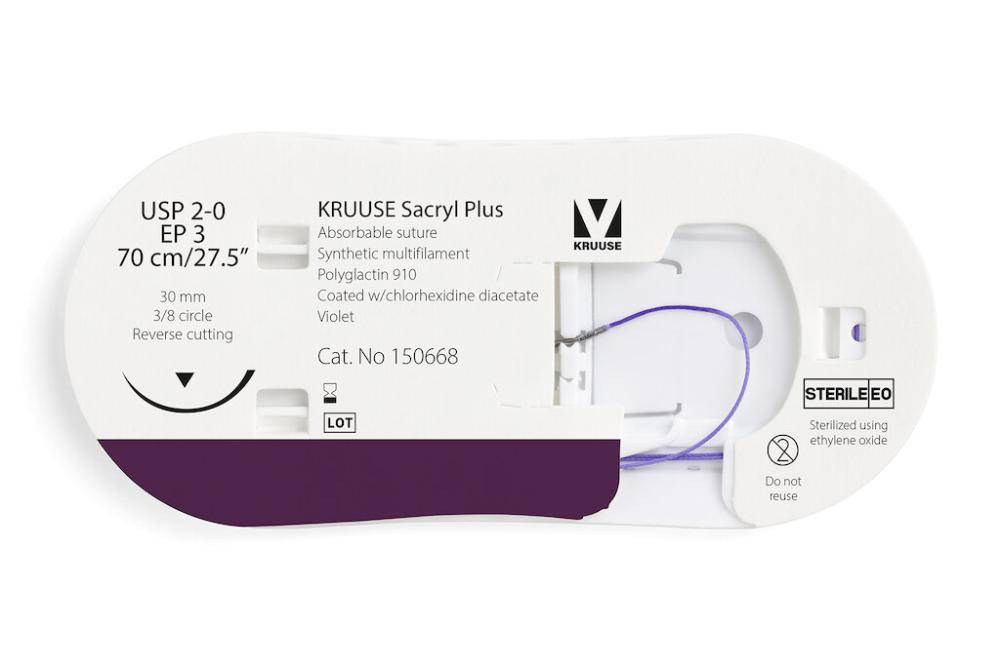 KR Sacryl Plus,USP 2-0, 70cm 30 mm 3/8 K, RC, 12 Stk KR Sacryl Plus,USP 2-0, 70cm 30 mm 3/8 K, RC, 12 Stk