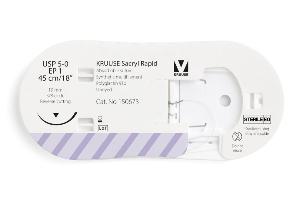 KR Sacryl Rapid,USP 5-0,45cm 19 mm 3/8 K, RC, 12 Stk KR Sacryl Rapid,USP 5-0,45cm 19 mm 3/8 K, RC, 12 Stk