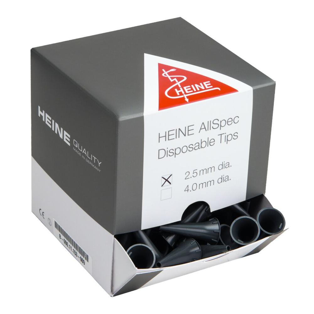 Heine AllSpec 2.5mm grau Einweg-Tips, 250 Stk,f.BETA100