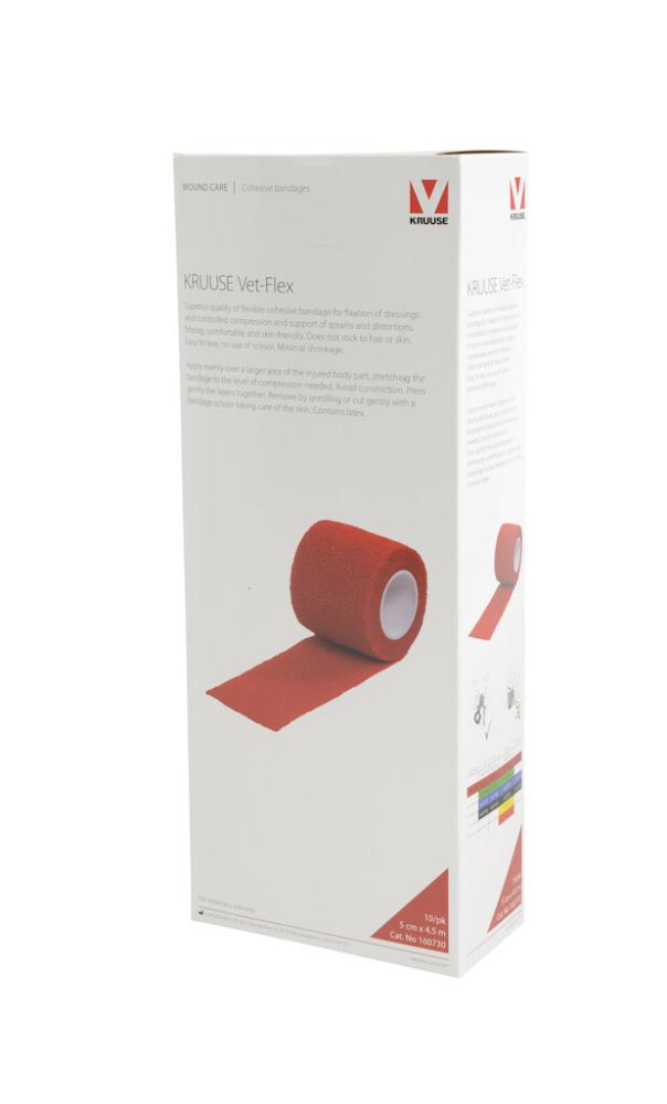 KRUUSE Vet-Flex, rot 5 cm x 4,5 m, 10 Rollen