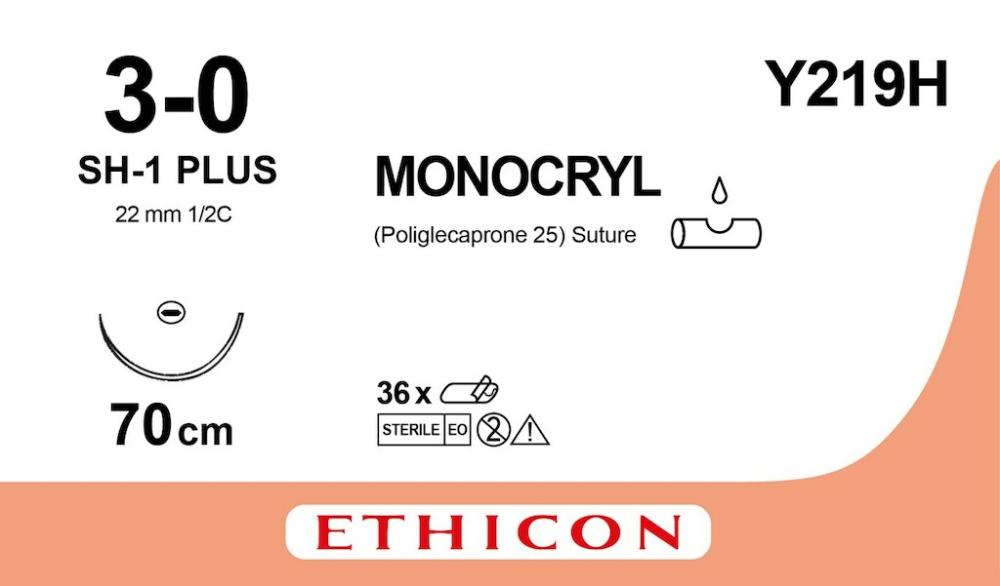 Monocryl USP 3-0 Nr. Y 219 H violett 70 cm SH-1 36 Stk.
