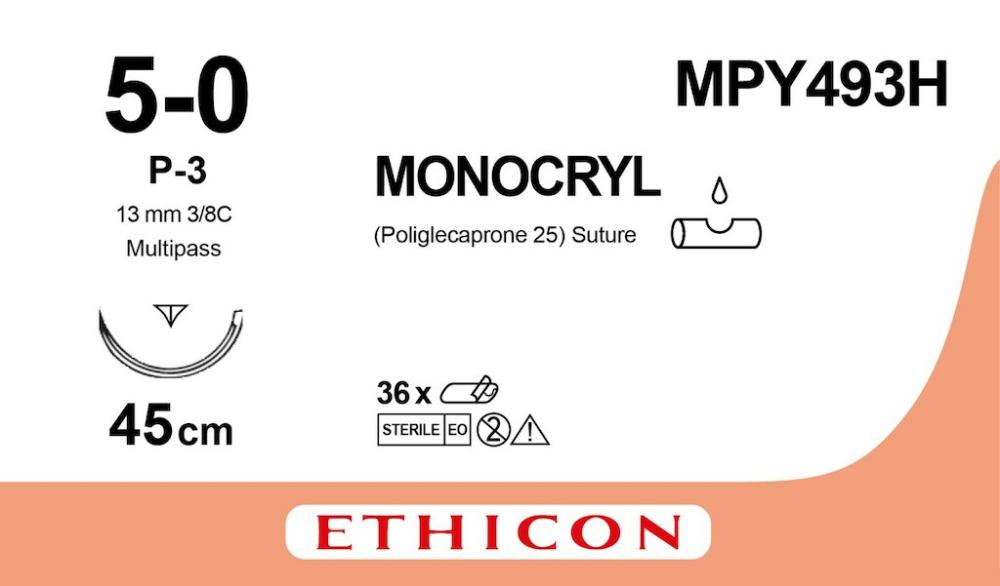 Monocryl USP 5-0 Nr. MPY493H ungefärbt 45 cm P-3 36 Stk. Monocryl USP 5-0 Nr. MPY493H ungefärbt 45 cm P-3 36 Stk.