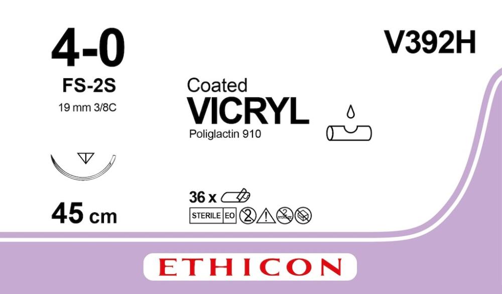 Vicryl USP 4-0 Nr. V392H violett 45 cm FS-2S 36 Stk. Vicryl USP 4-0 Nr. V392H violett 45 cm FS-2S 36 Stk.