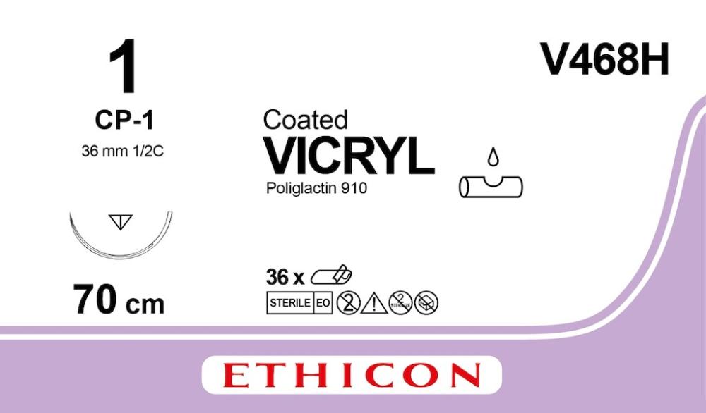 Vicryl USP 1 Nr. V468H violett 70 cm CP-1 36 Stk.
