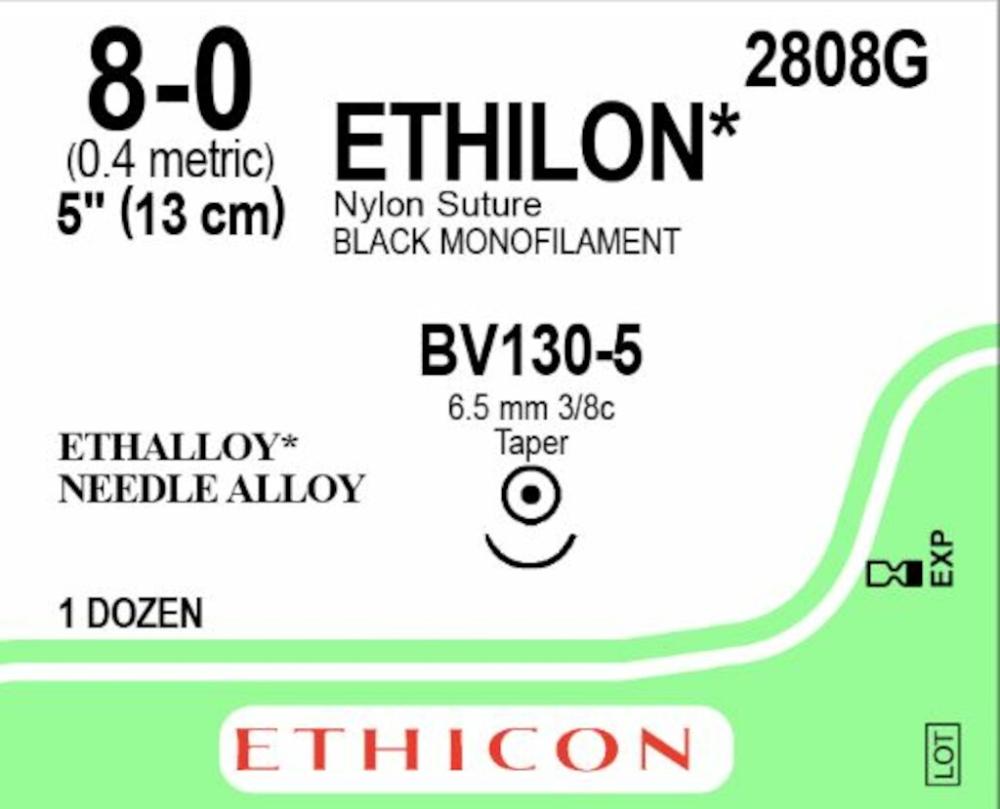 Ethilon USP 8-0 Nr. 2808G schwarz 15 cm BV-2 1 x 12 Stk.