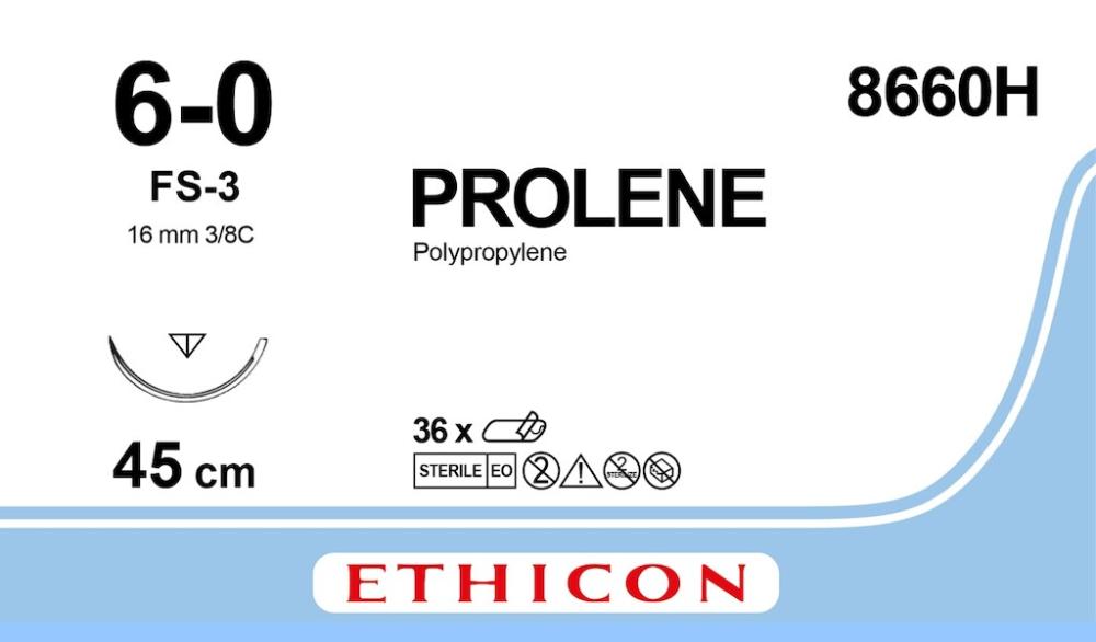 Prolene USP 6-0 Nr. 8660H blau 45 cm FS-3 1 x 36 Stk.
