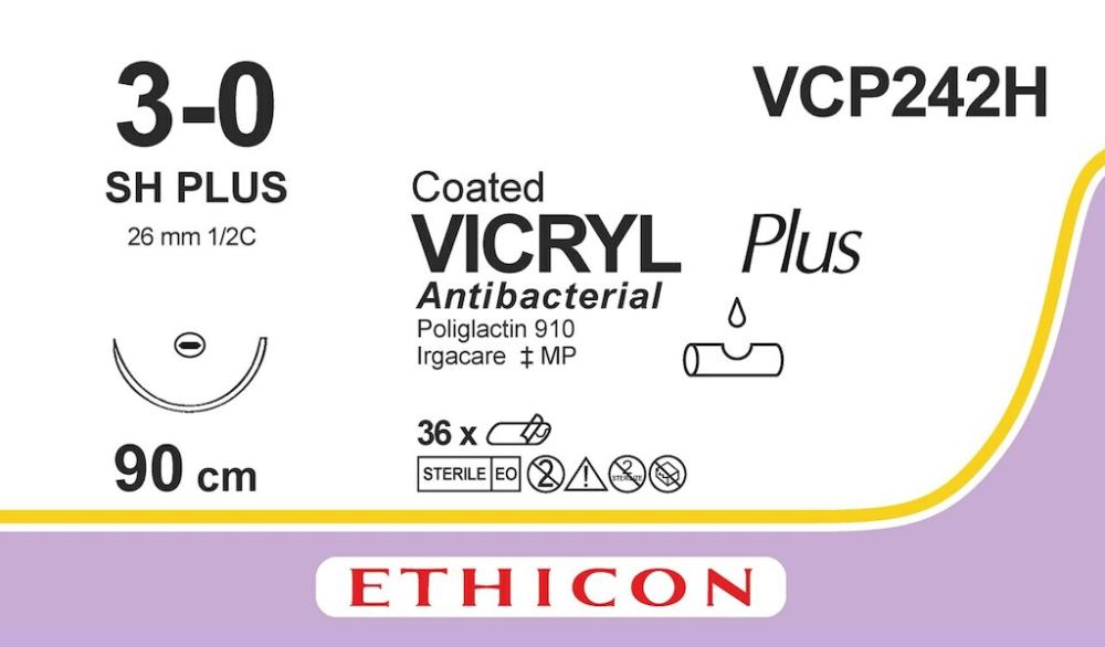 Vicryl plus USP 3-0 VCP242H violett 90 cm SH 36 Stk. Vicryl plus USP 3-0 VCP242H violett 90 cm SH 36 Stk.
