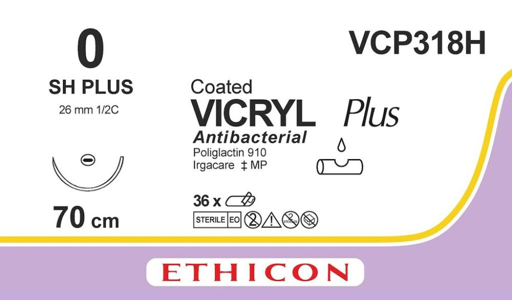 Vicryl plus USP 0 Nr. VCP318H violett 70 cm SH 36 Stk.