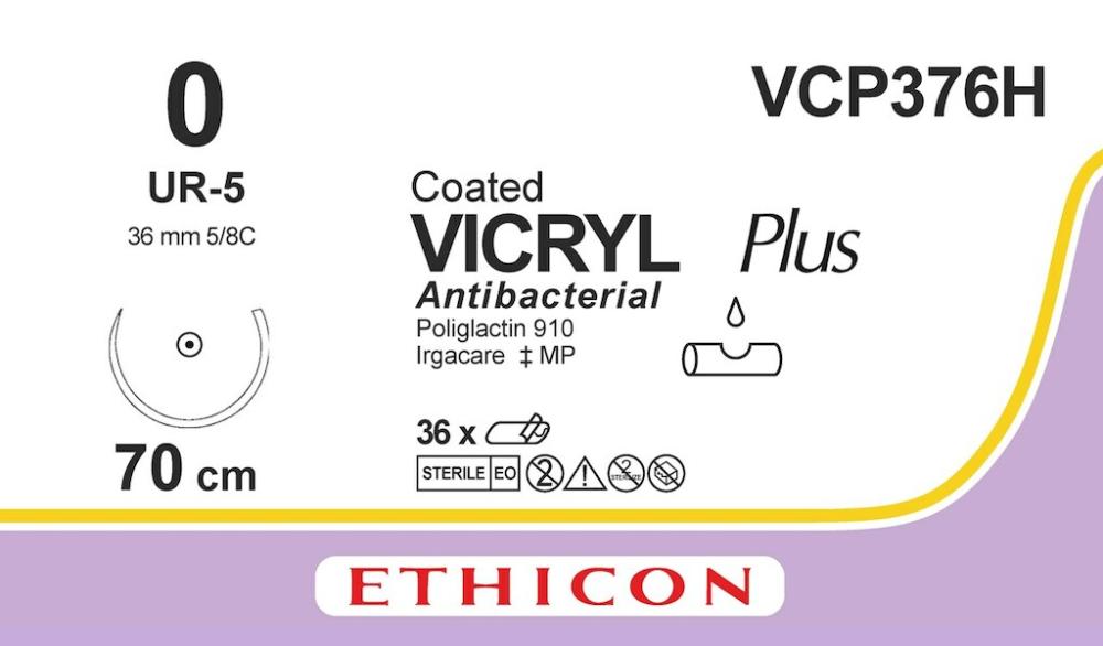 Vicryl plus USP 0 Nr. VCP376H violett 70 cm UR-5 36 Stk.