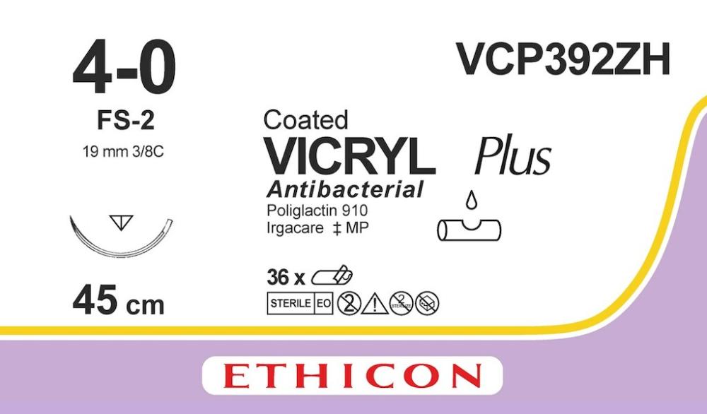 Vicryl plus USP 4-0 VCP 392 ZH violett 45 cm FS-2 36 Stk
