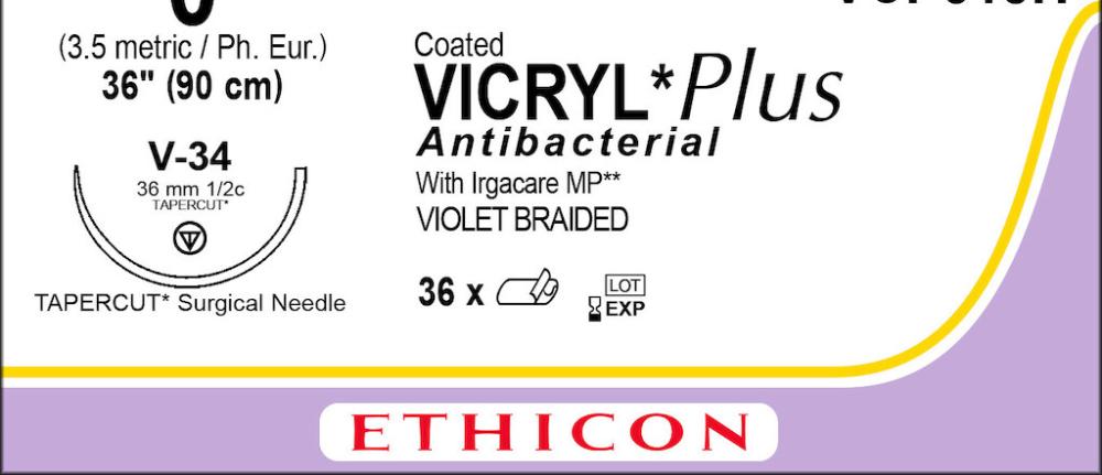 Vicryl plus USP 0 Nr. VCP518H violett 90 cm V-34 36 Stk.