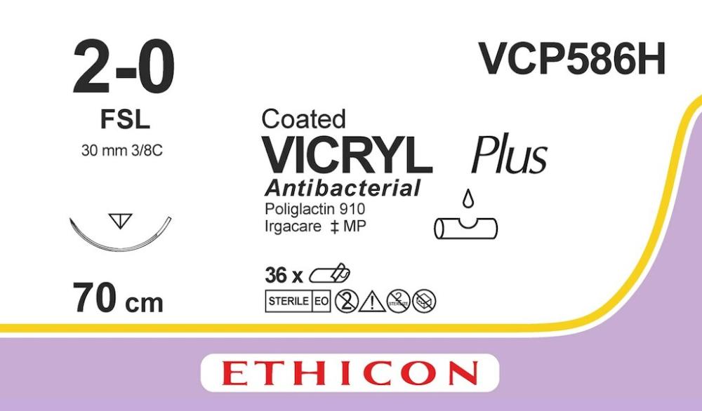 Vicryl plus USP 2-0 VCP 586 H violett 70 cm FSL 36 Stk.