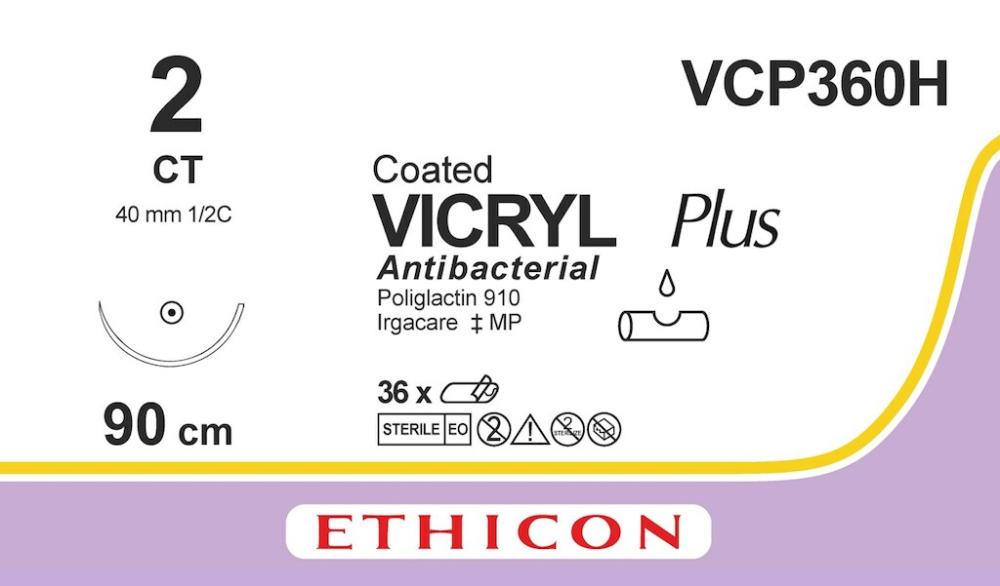 Vicryl plus USP 2 Nr. VCP360H violett 90 cm CT 36 Stk.