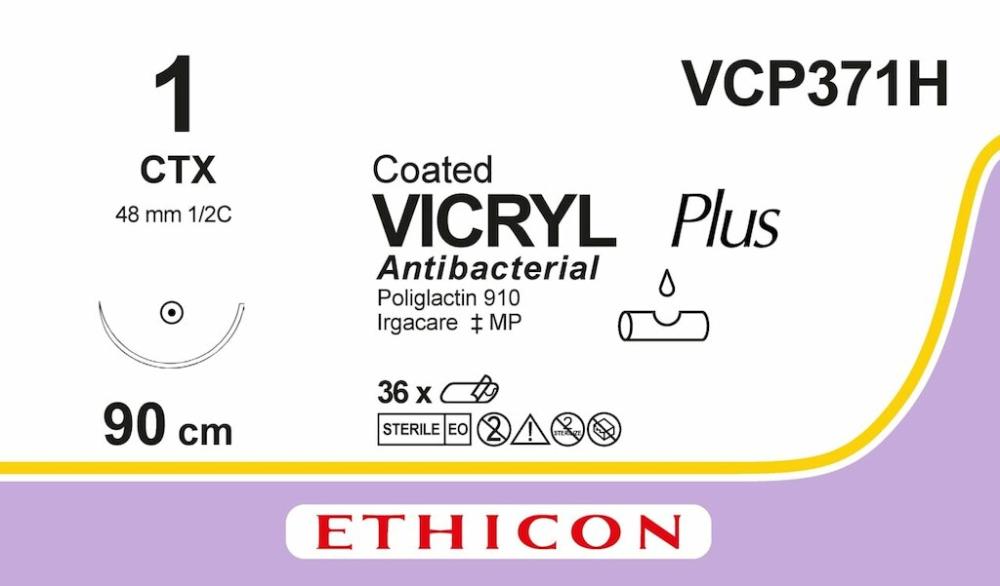 Vicryl plus USP 1 Nr. VCP371H violett 90 cm CTX 36 Stk.