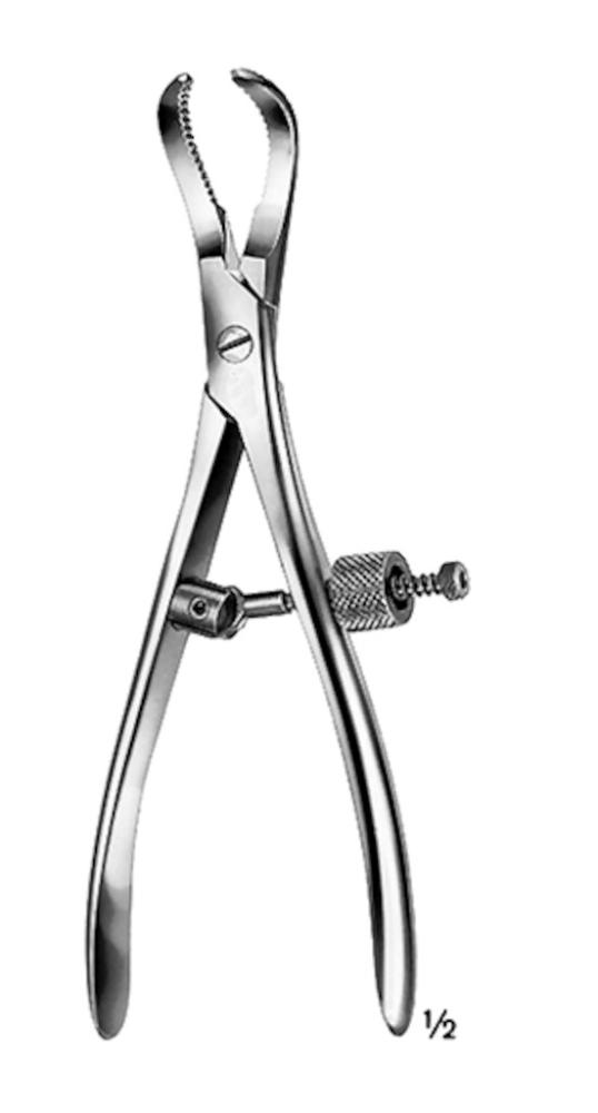 Knochenhaltezange 16cm mit seitl. Feststellschraube Knochenhaltezange 16cm mit seitl. Feststellschraube